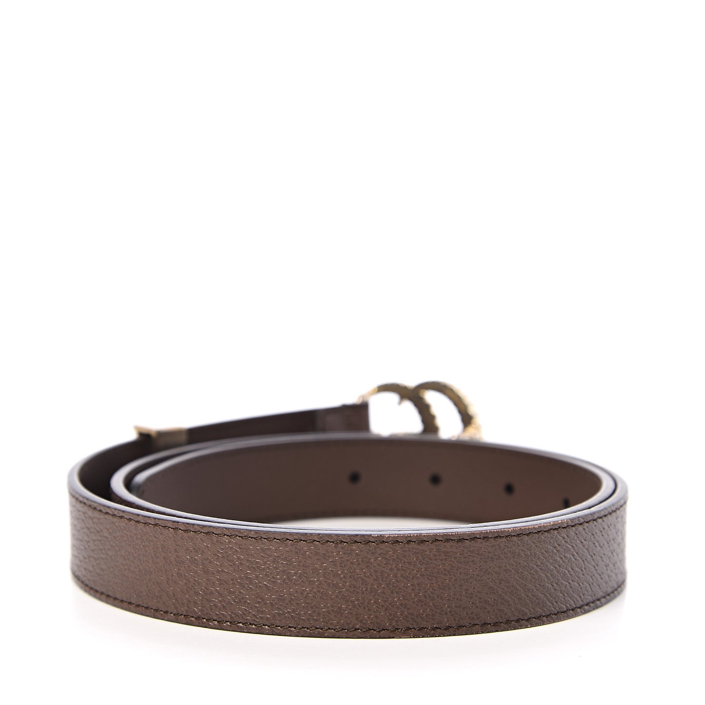 Textured Dollar Calfskin Torchon Double G 25mm Belt 85 34 New Acero