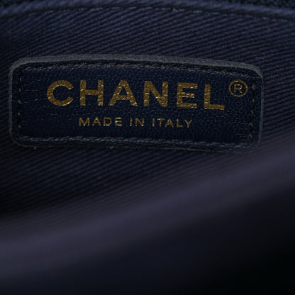 Chanel Jersey Chevron Quilted Small Trendy CC Dual Handle Flap Bag Navy Blue 7 of 16