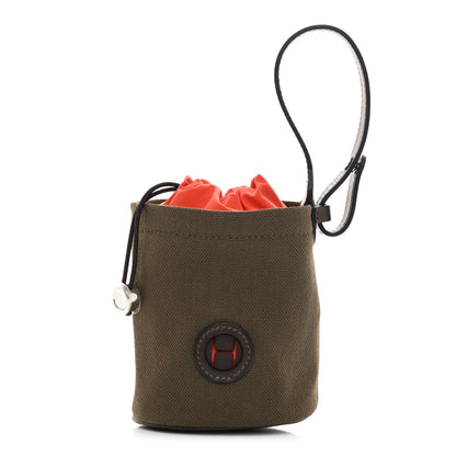Hermes Coated Canvas On-the-Go Dog Pouch Kaki Feu 1 of 8