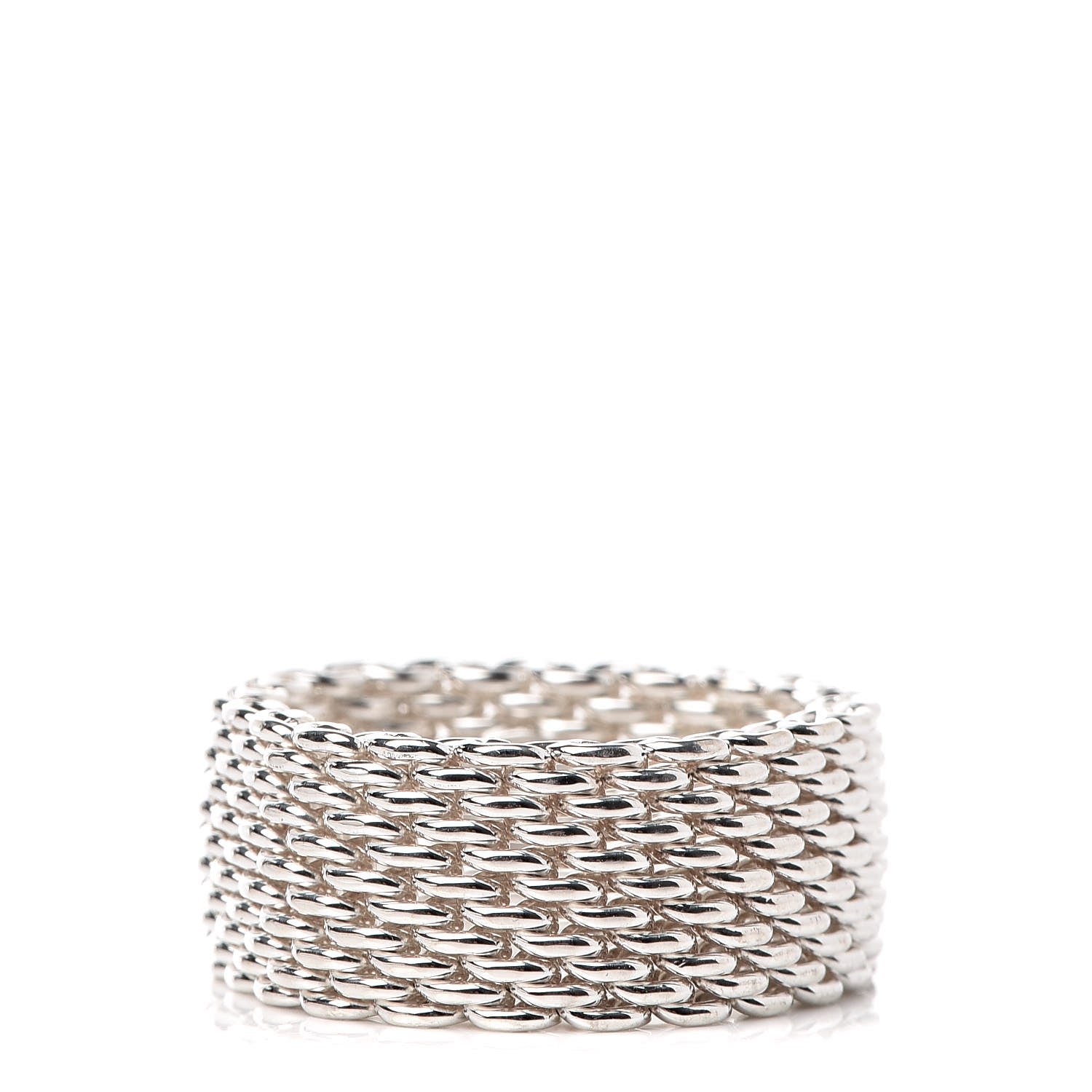 Tiffany Sterling Silver Mesh Somerset Ring 59 8.75 1 of 4