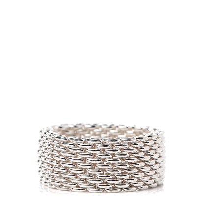 Tiffany Sterling Silver Mesh Somerset Ring 59 8.75 1 of 4