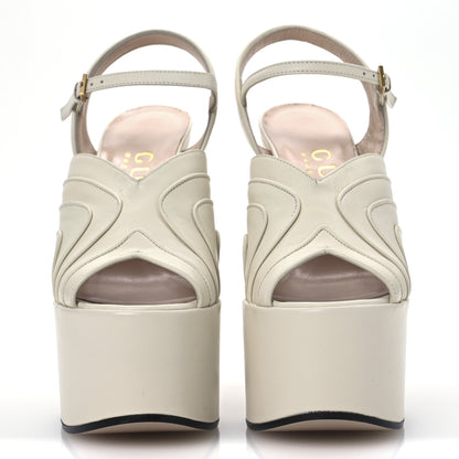 Gucci Malaga Kid Keyla Platform 60/155mm Slingback Sandals 35.5 Mystic White 6 of 36