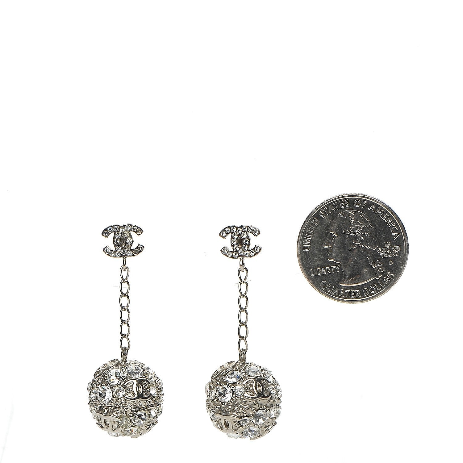 Chanel Crystal CC Dangle Earrings 2 of 5