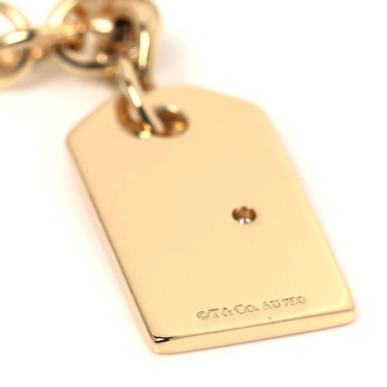 Tiffany 18K Yellow Gold Diamond Clasping Link Girl Power Charm