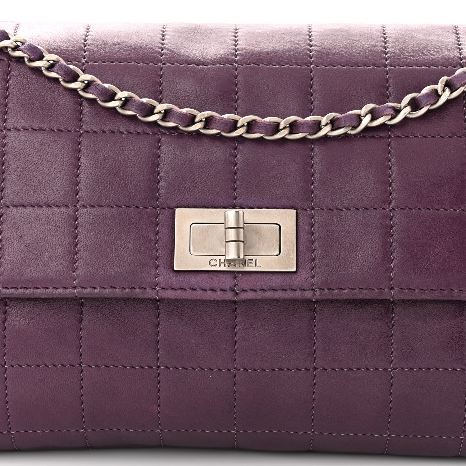 Chanel Lambskin Chocolate Bar Mademoiselle Flap Purple 9 of 11