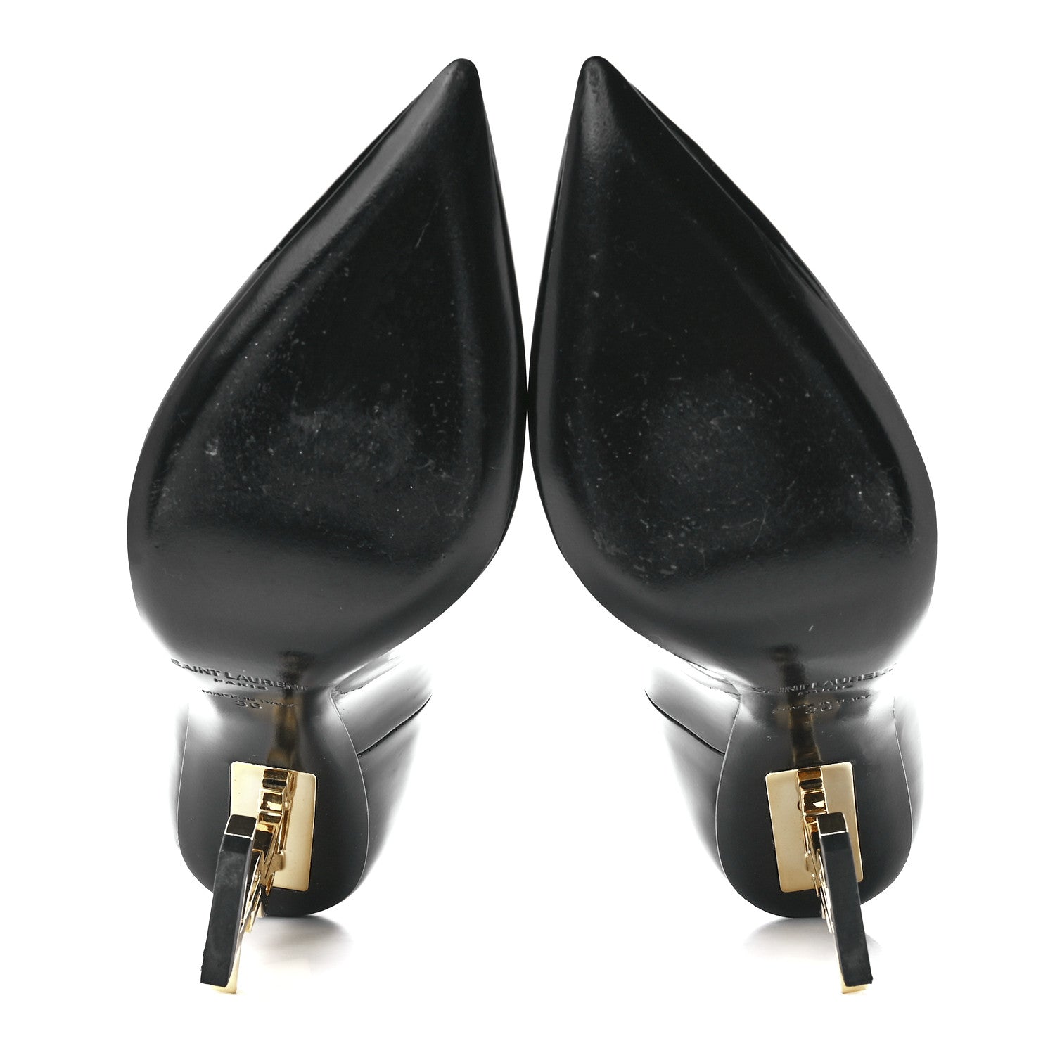 Saint Laurent Patent Opyum 110 Pumps 38 Black Gold 5 of 9