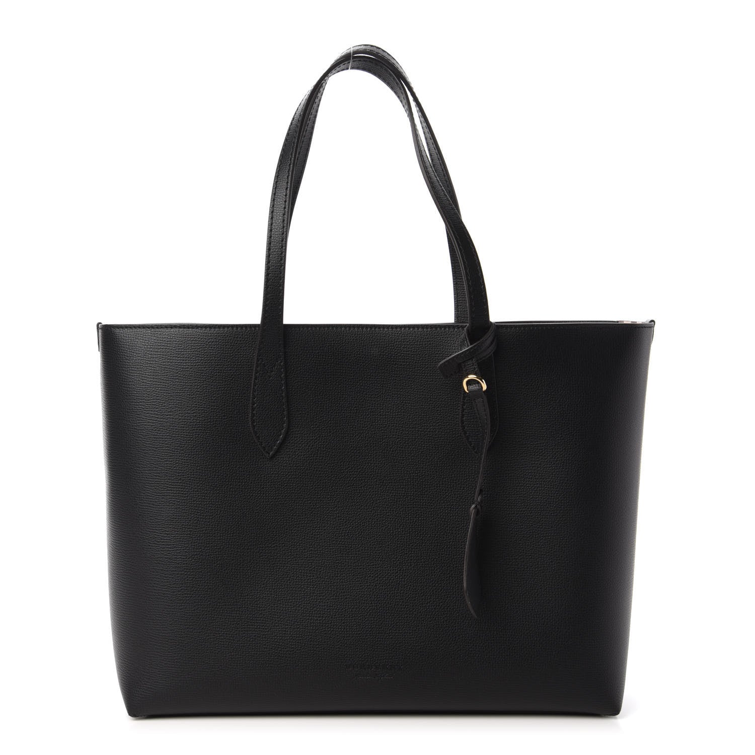 Burberry Grainy Calfskin Haymarket Check Medium Reversible Tote Black 1 of 9