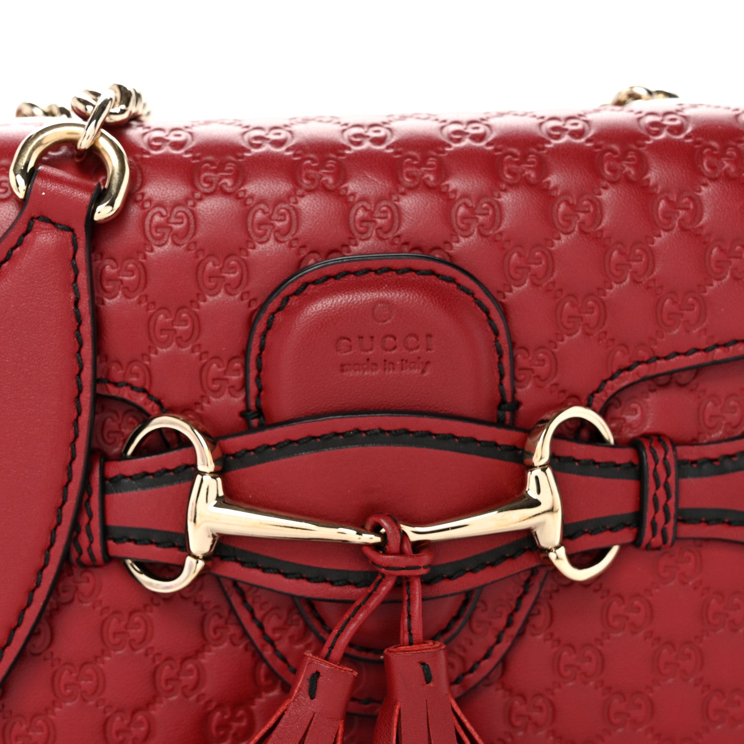 Gucci Soft Microguccissima Mini Emily Chain Shoulder Bag Rosso 8 of 10