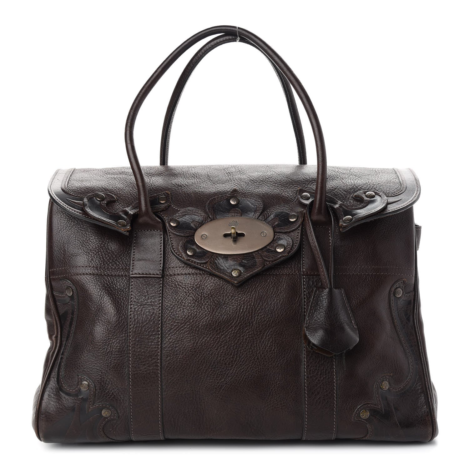 Mulberry Grained Calfskin Tooled Darwin Bayswater Chocolate 1 of 11