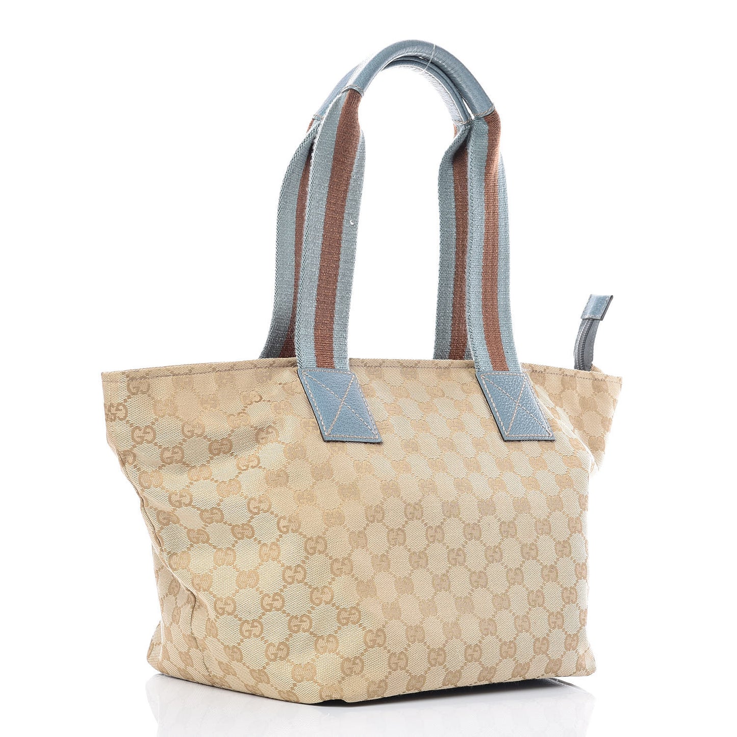 GG Monogram Medium Web Handle Bucket Tote Blue