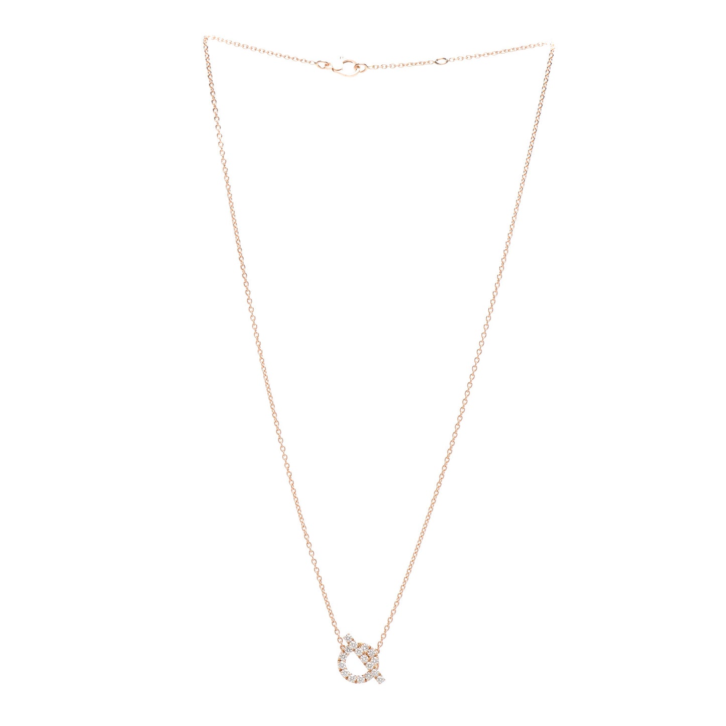 18K Rose Gold Diamond Finesse Pendant Necklace
