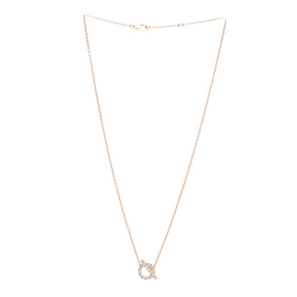 Hermes 18K Rose Gold Diamond Finesse Pendant Necklace 3 of 6