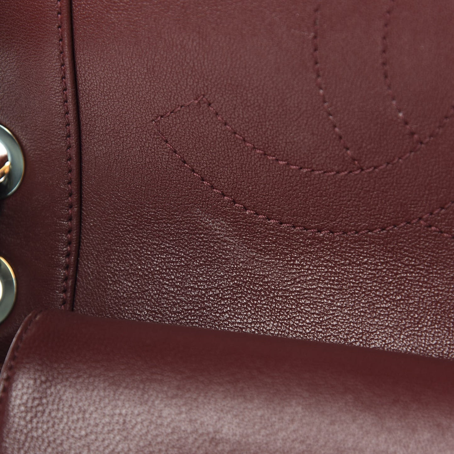 Sheepskin Quilted Vintage Mademoiselle Flap Dark Red