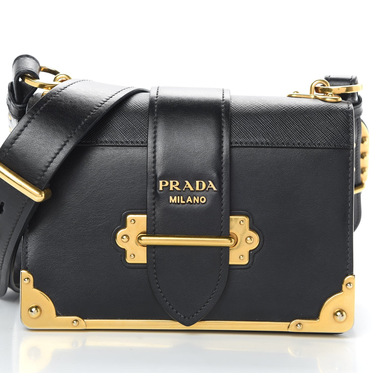 Prada City Calf Saffiano Cahier Bag Black 8 of 10