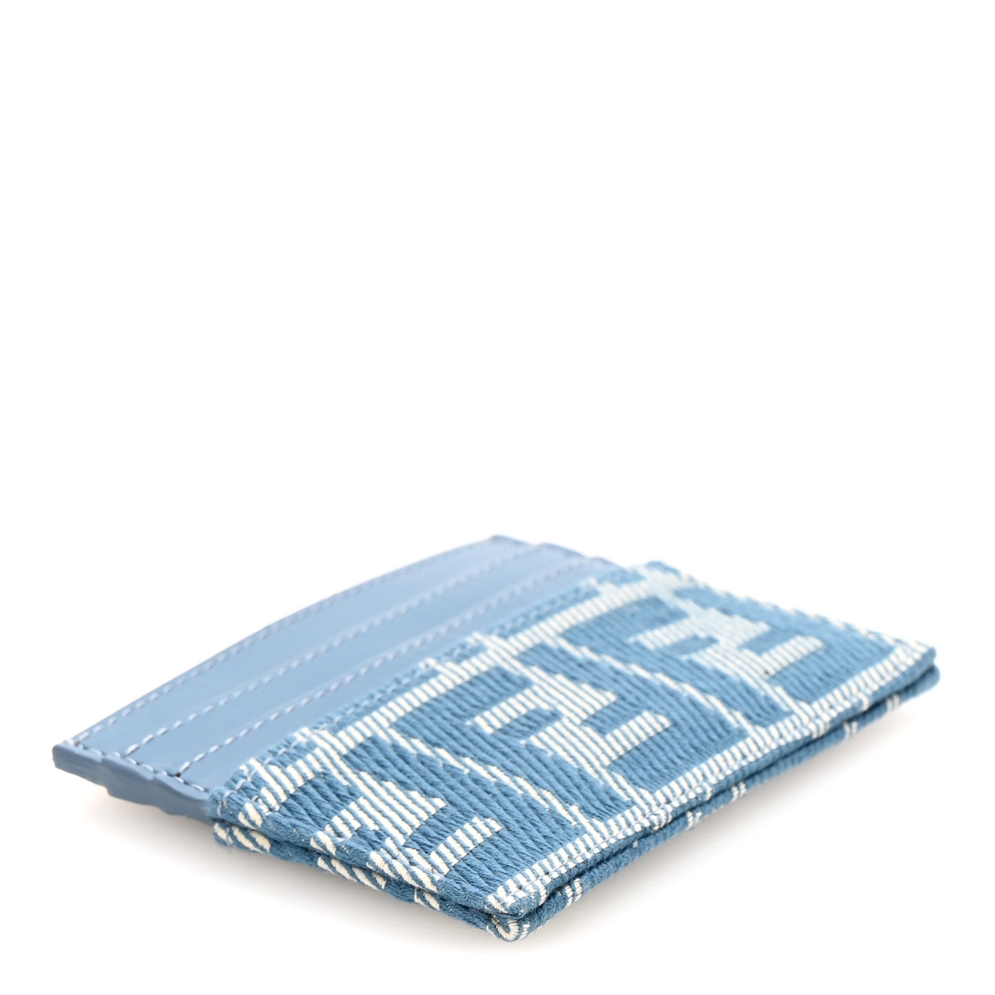 Vitello Soft Denim Bi-Color FF 1974 Card Holder  Blue