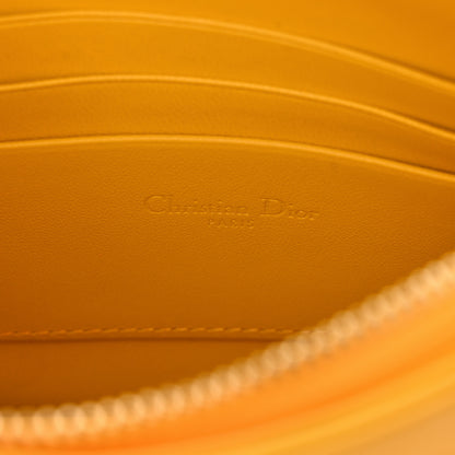 Christian Dior Calfskin Cannage Caro Zipped Pouch With Chain Sunny Yellow 6 of 10