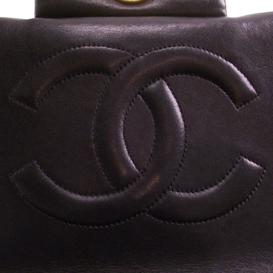Chanel Vintage Leather Jumbo Classic Flap Black 12 of 13