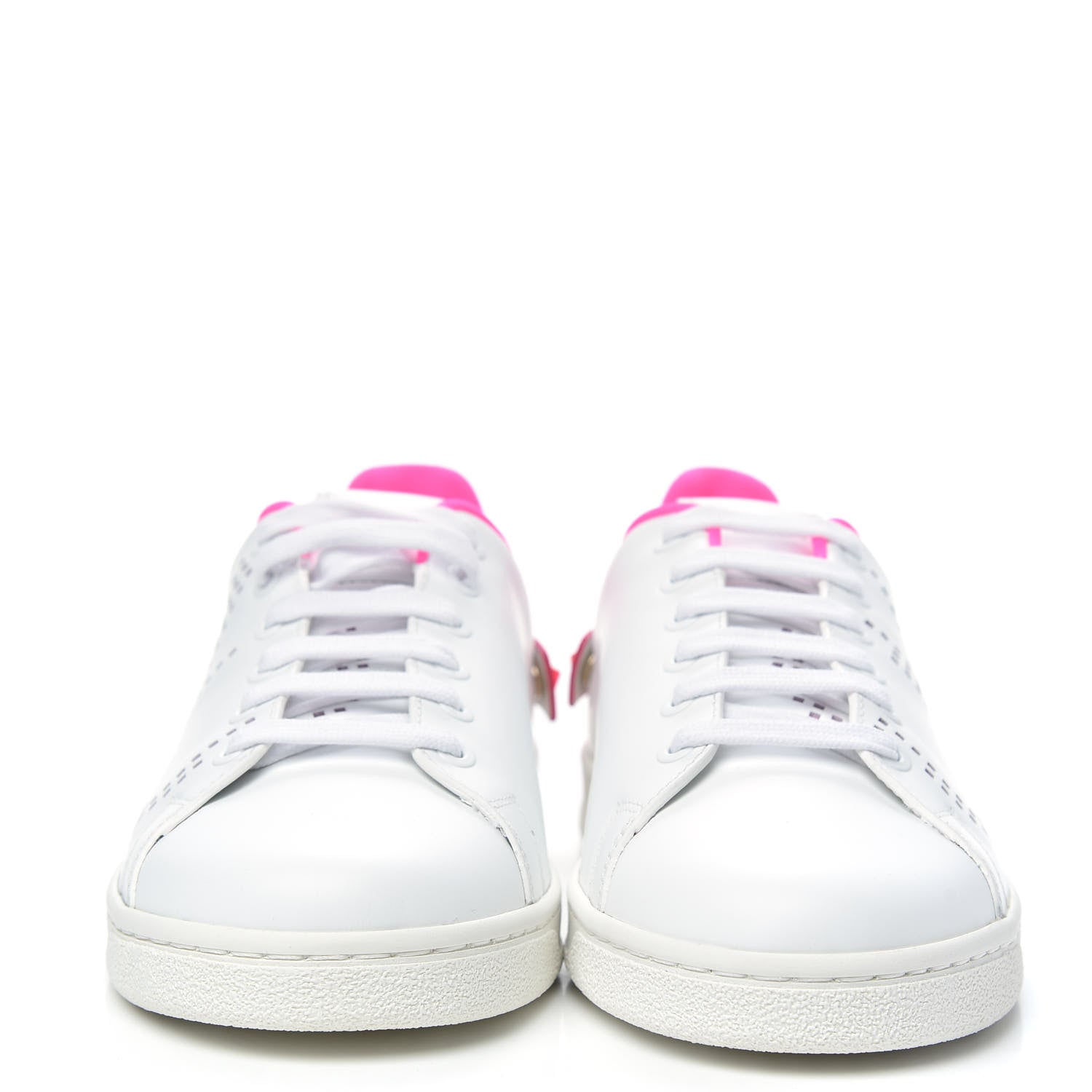 Valentino Garavani Calfskin Womens Backnet Sneakers 38.5 White Fuchsia 2 of 10