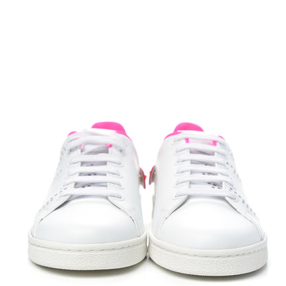 Valentino Garavani Calfskin Womens Backnet Sneakers 38.5 White Fuchsia 2 of 10