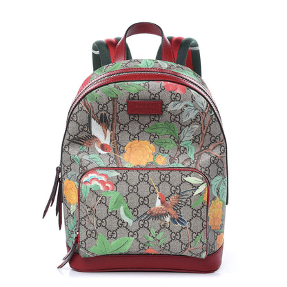 Gucci GG Supreme Monogram Tian Web Small Day Backpack Beige Multicolor Red 1 of 9