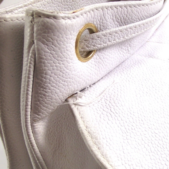 Chanel Caviar CC Backpack White 11 of 12
