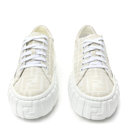 Fendi Fabric Jacquard FF Rainbow Womens Fendi Force Low-Top Sneakers 40.5 Avorio 2 of 10