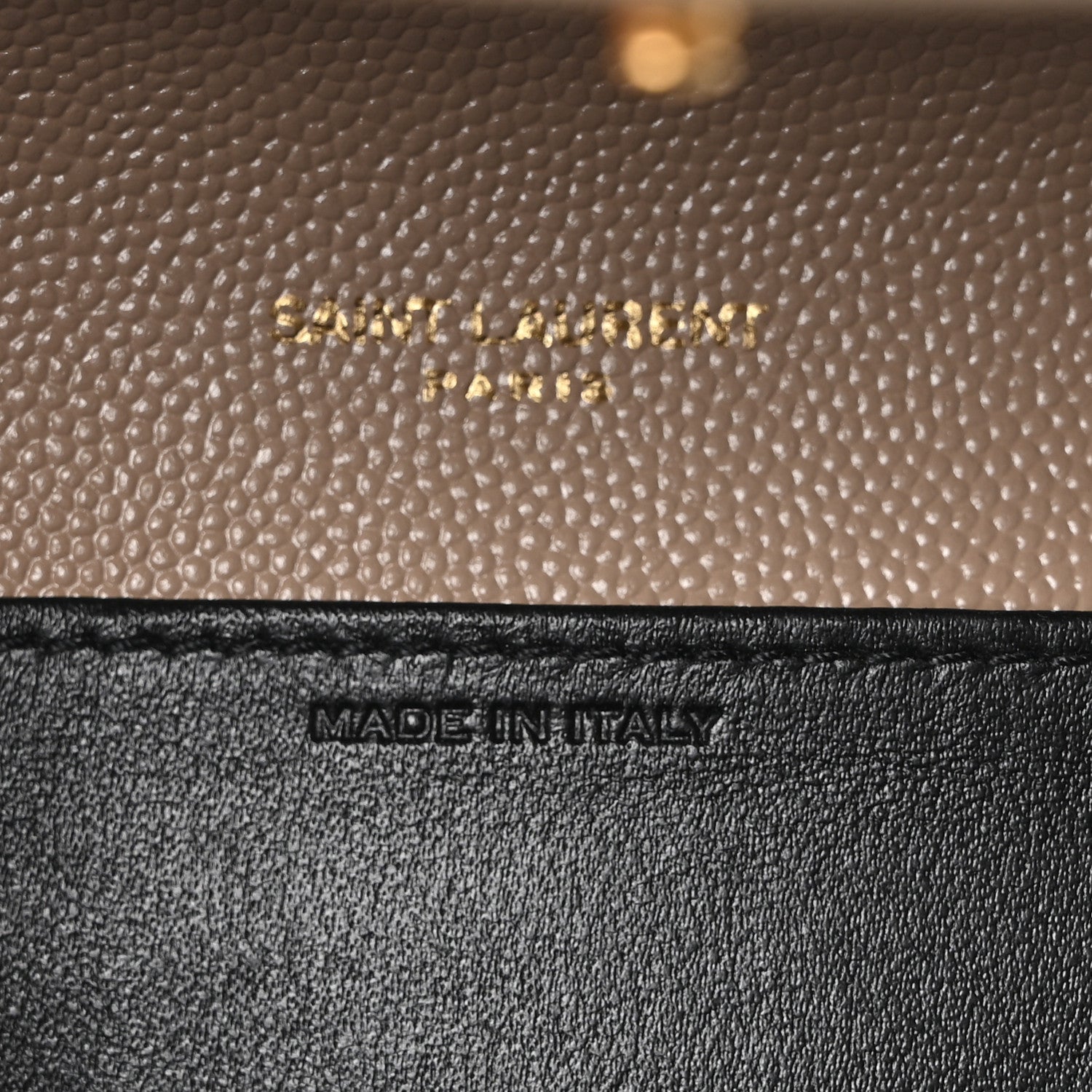 Saint Laurent Grain De Poudre Monogram Uptown Chain Wallet Dark Beige 7 of 11