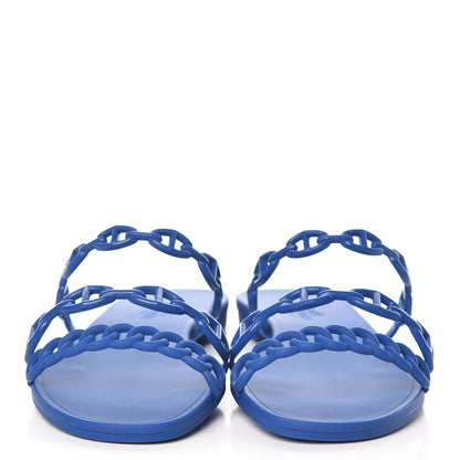 Hermes Rubber Chaine d'Ancre Rivage Sandals 37 Bleu Smalt 2 of 8