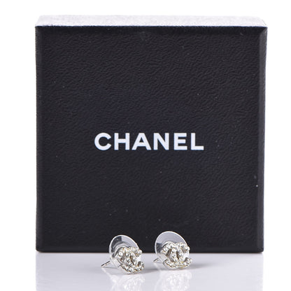 Chanel Crystal CC Earrings Silver 4 of 4