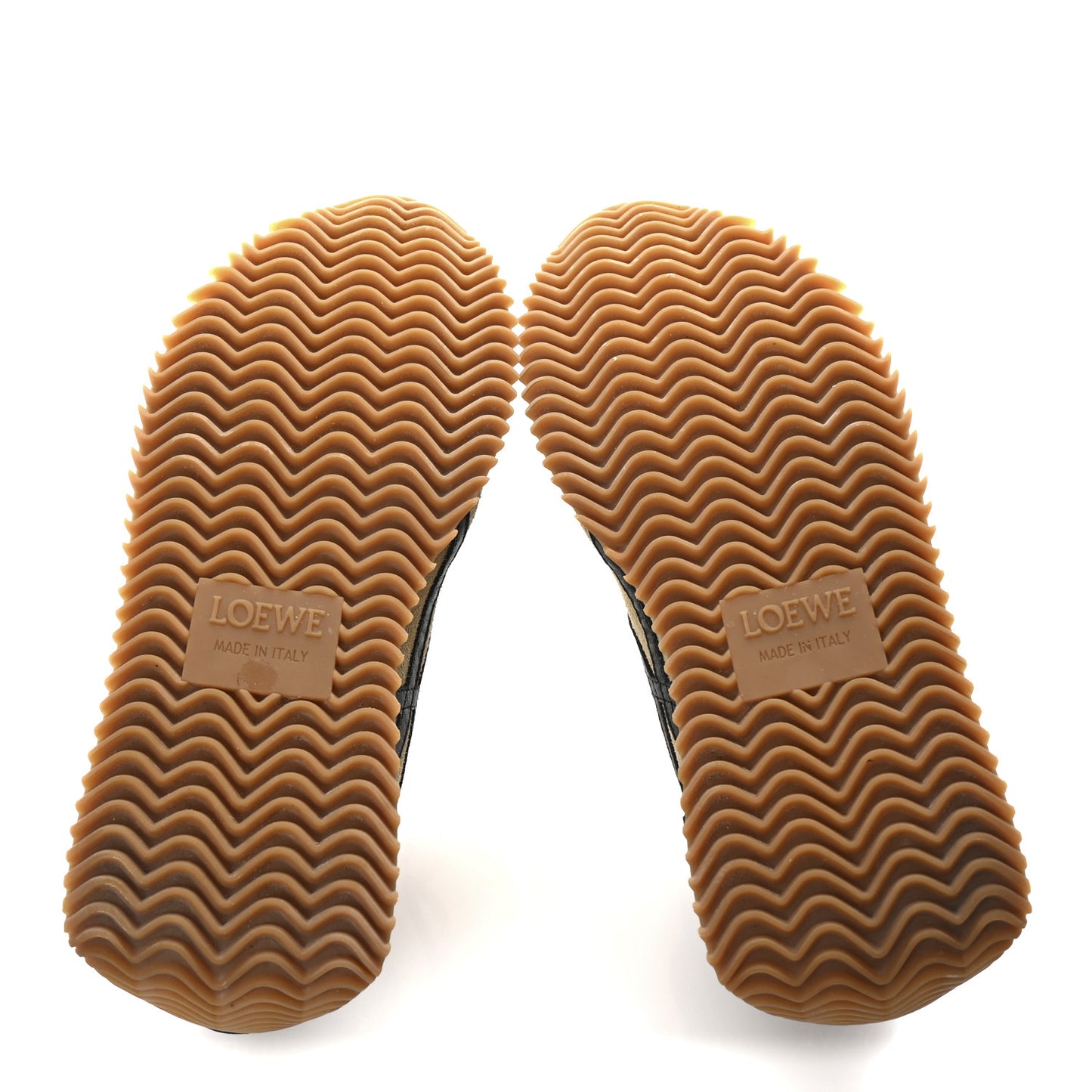 Nylon Suede Flow Runner Sneakers 37 Gold Black