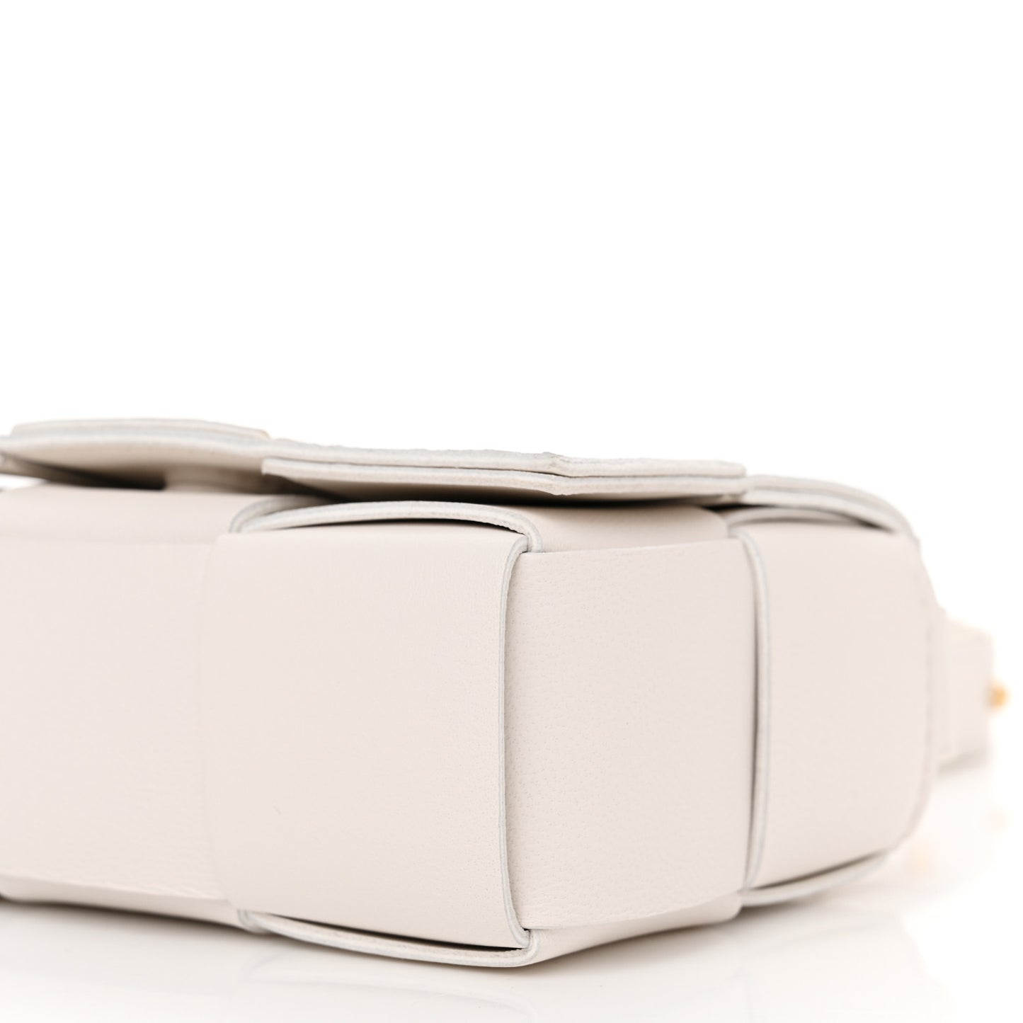 Lambskin Maxi Intrecciato Extra Mini Cassette Crossbody Bag White