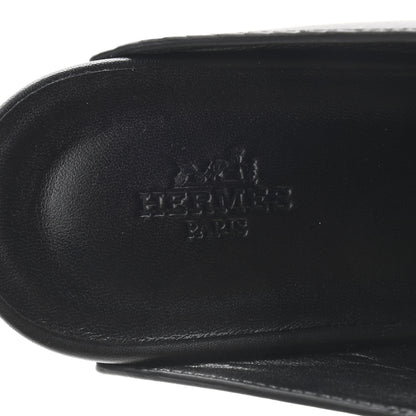 Hermes Calfskin Calya Mules 38 Black 6 of 7