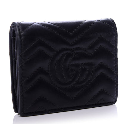 Gucci Calfskin Matelasse GG Marmont Card Case Black 3 of 7