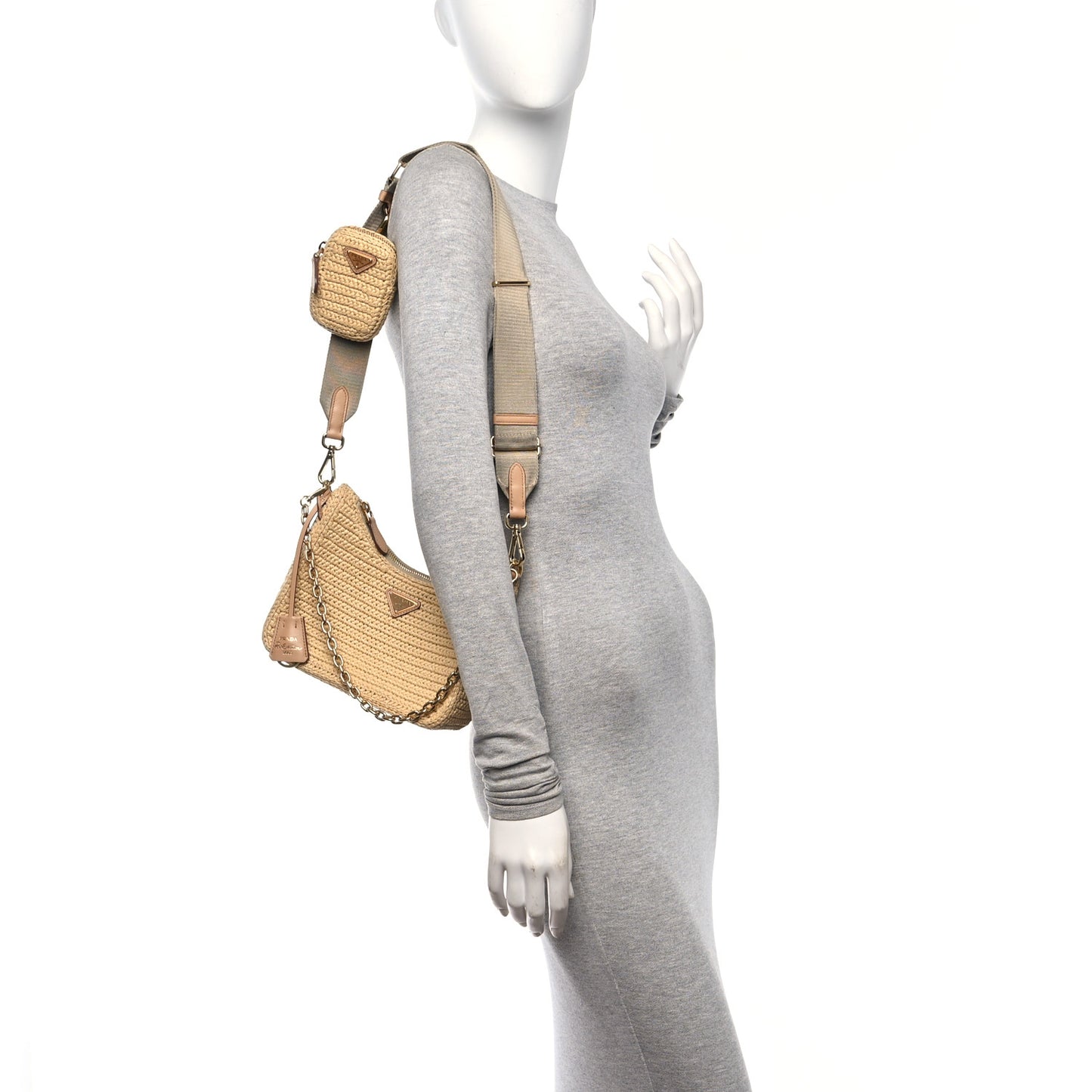 Yarn Raffia Effect Crochet Re-Edition 2005 Shoulder Bag Naturale