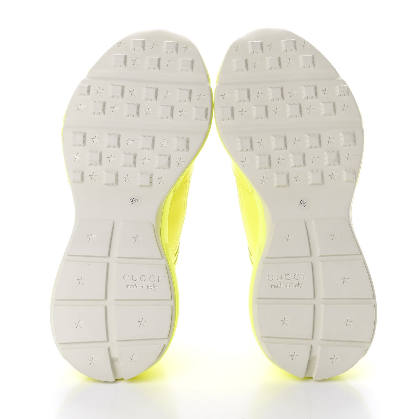 Calfskin Mens Rhyton Sneakers 9.5 Yellow Fluo