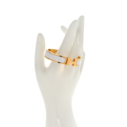 Hermes Enamel Narrow Clic Clac H Bracelet PM White 2 of 6