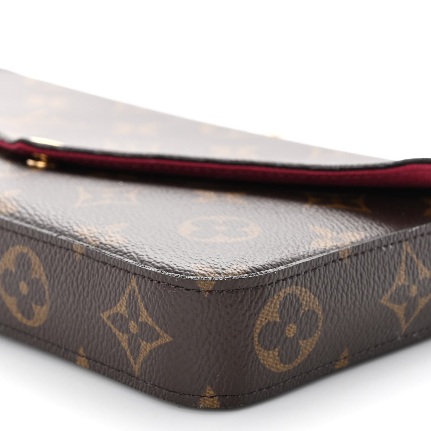 Monogram Pochette Felicie Chain Wallet Fuchsia
