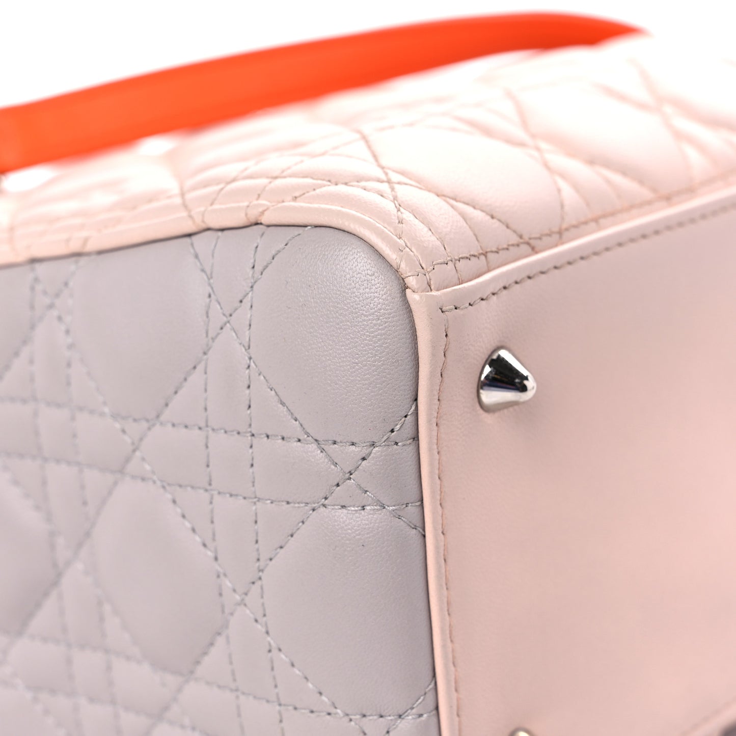 Lambskin Cannage Medium Tri-Color Lady Dior Rose Pale Multicolor