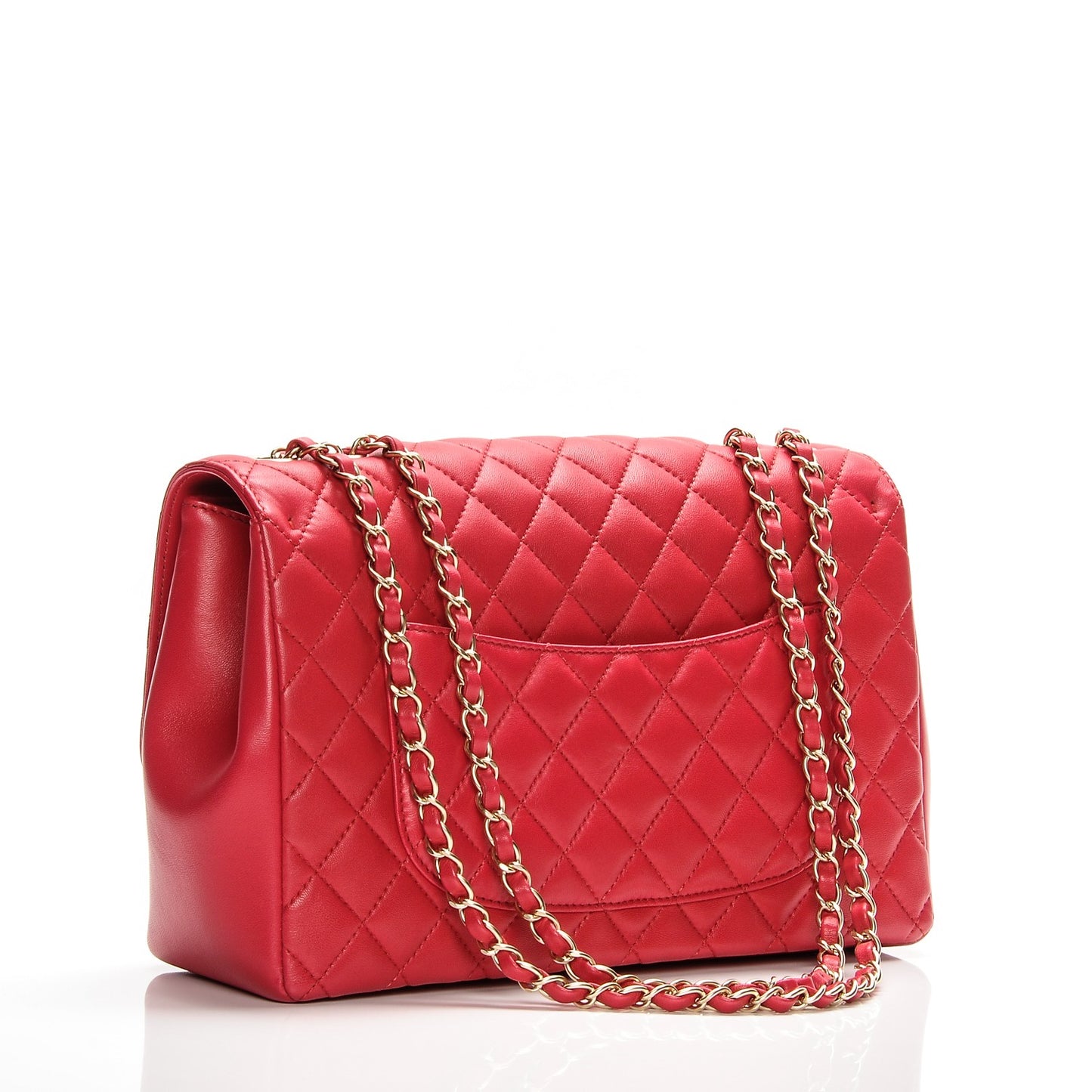 Lambskin Quilted Jumbo Mademoiselle Chic Flap Red