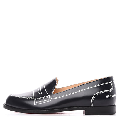 Christian Louboutin Calfskin Women Mocalaureat Tromp L'oeil Loafers 35.5 Black 1 of 9