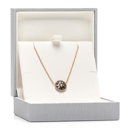Christian Dior CHRISTIAN DIOR 18K Rose Gold Diamond Black Onyx Rose Des Vents Necklace 5 of 5