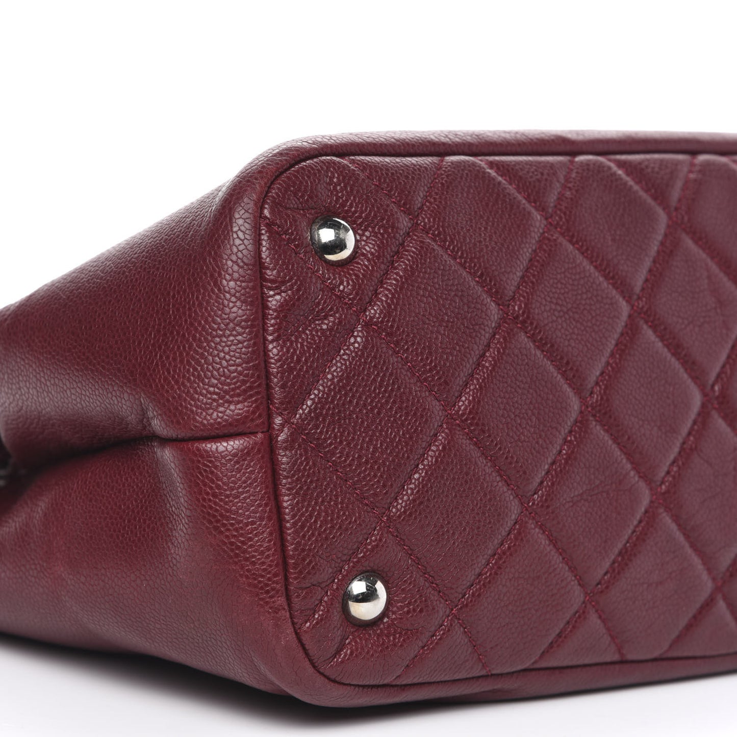 Caviar Quilted Timeless CC Soft Tote Dark Red