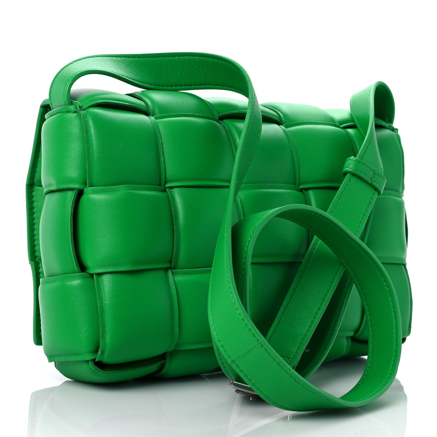 Bottega Veneta Nappa Maxi Intreccio Padded Cassette Crossbody Bag Grass 3 of 10