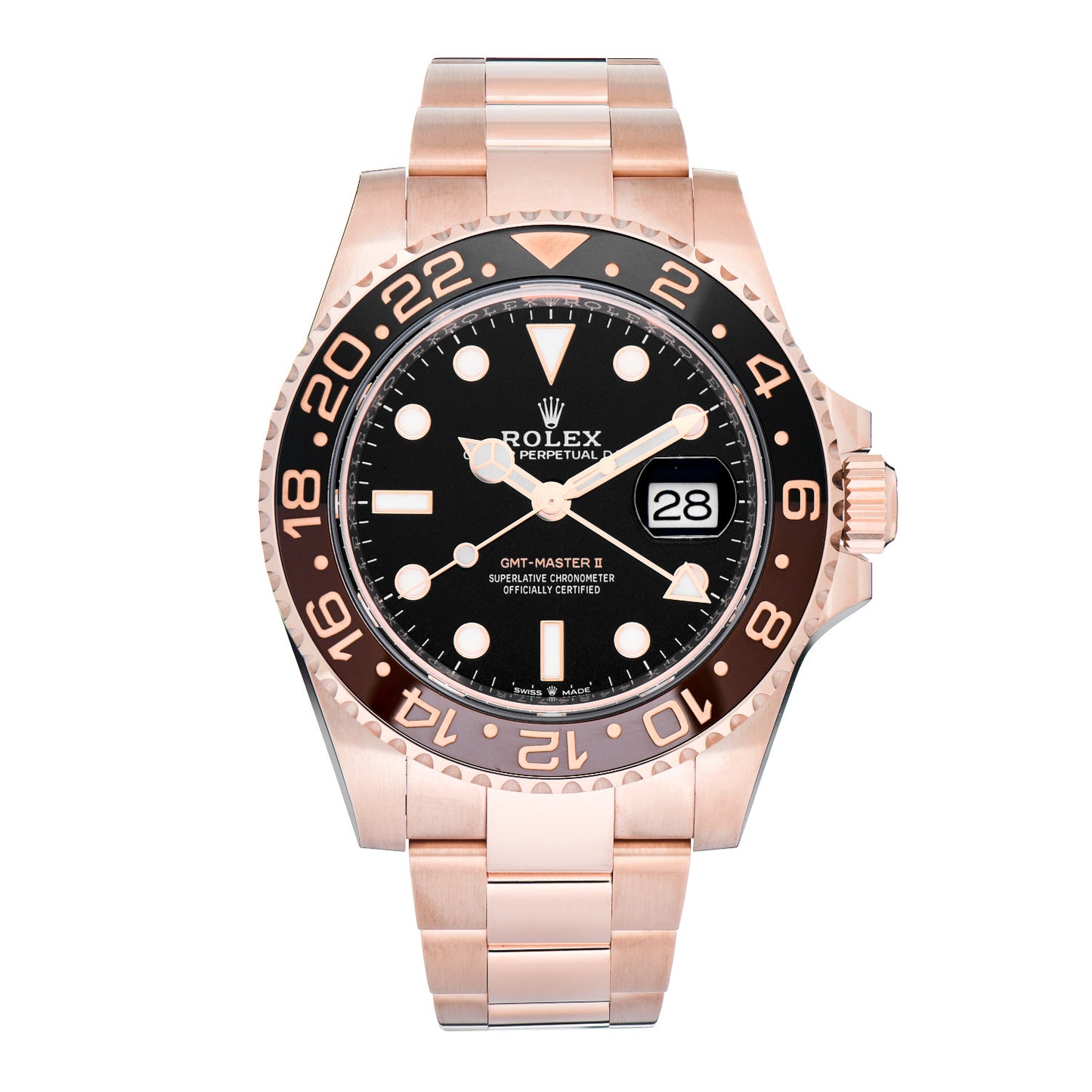 18K Everose Gold 40mm GMT-Master II Root Beer Watch 126715CHNR