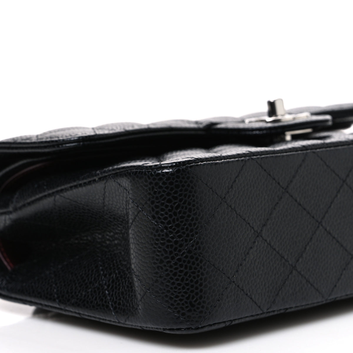 Caviar Quilted Small Double Flap Black