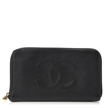Chanel Caviar Large Timeless CC Zip Around Wallet Black 1 of 16