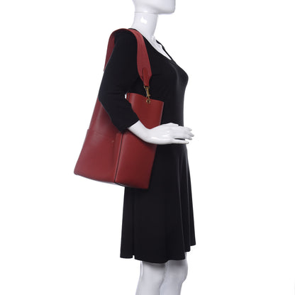 Celine Soft Grained Calfskin Sangle Bucket Bag Red 2 of 9