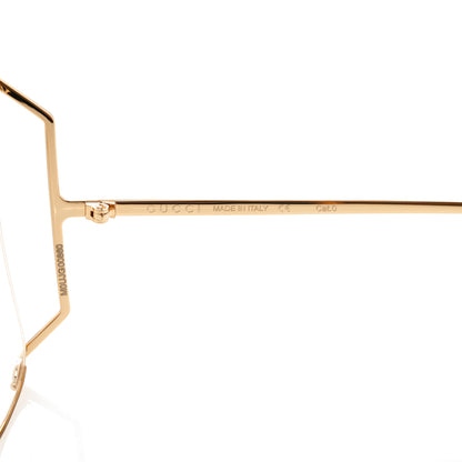 Gucci Metal Oversized Round Sunglasses GG0252S Gold 5 of 8