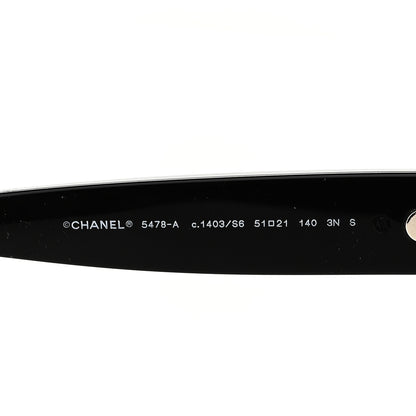 Chanel Acetate Square CC Heart Sunglasses 5478-A Black 6 of 7