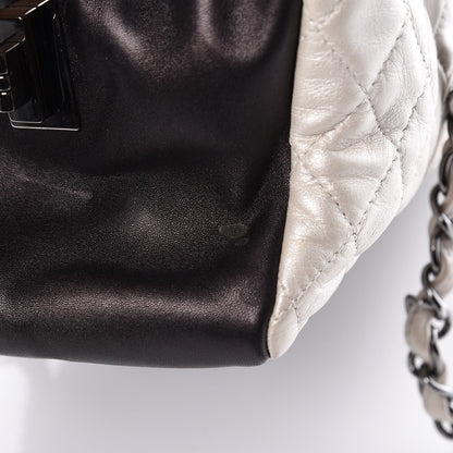 Chanel Metallic Lambskin Quilted Mademoiselle Tote Pearl 10 of 13